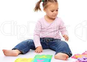 Little girl with alphabet