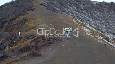 Worker at crater Ijen Volcano