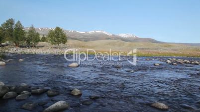 Rapid mountain river in Mongolian Altai ( Dayan )