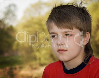 teenager in red t-shirt