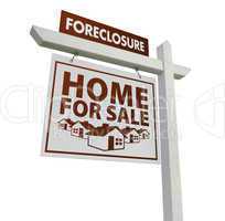 White Foreclosure Home For Sale Real Estate Sign on White