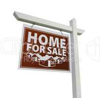 Red Home for Sale Real Estate Sign on White