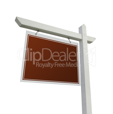 Blank Red Real Estate Sign on White
