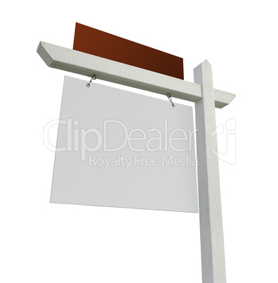 Blank Red and White Real Estate Sign Isolated
