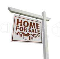 White Home for Sale Real Estate Sign Isolated