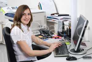 Businesswoman with computer