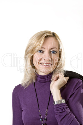 Attractive blonde secretary portrait