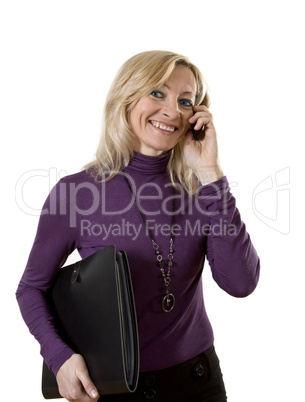 Attractive business lady with mobile phone