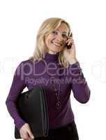 Attractive business lady with mobile phone