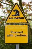 Alligator Danger Warning Sign