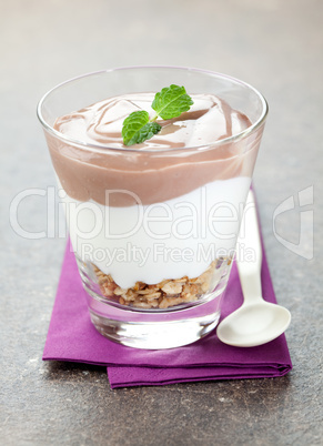 frisches Cremedessert im Glas / fresh cream dessert in a glass