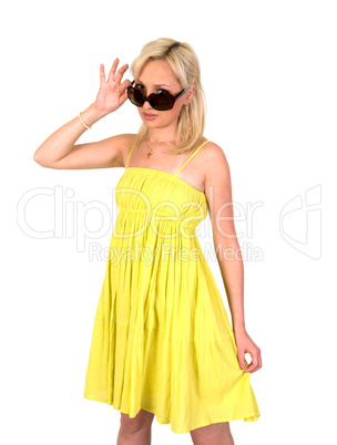 Female in a yellow dress.