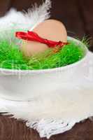 Osterei im Nest / easter egg in a bowl