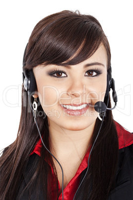 Female call center operator