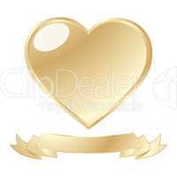 golden shiny heart