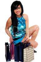 Junge Frau beim einkaufen mit Einkaufstaschen 179
