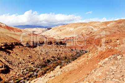 Marokko Landschaft mit Atlasgebirge 881