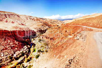 Marokko Landschaft mit Atlasgebirge 884