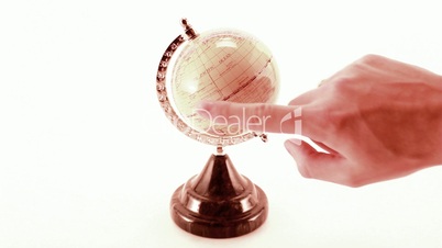 rotating globe isolated on white