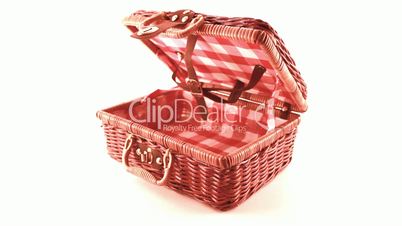 wicker picnic basket isolated