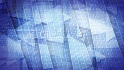 loopable blue background flying arrow signs data transfer