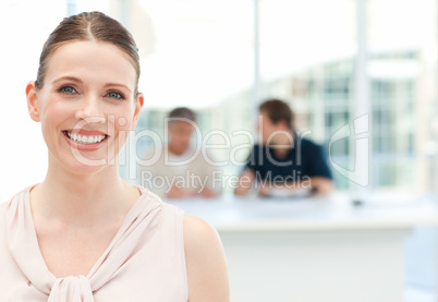 Smiling businesswoman looking at the camera