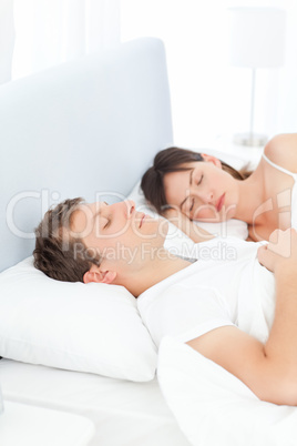 Peaceful lovers sleeping together