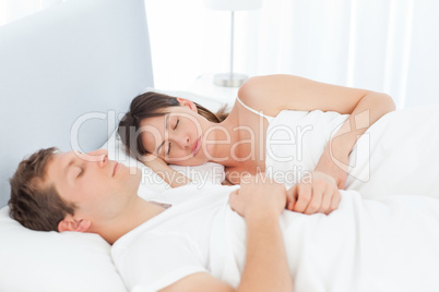 Peaceful lovers sleeping together