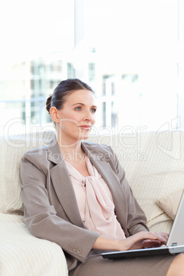 Businesswoman working on her laptop