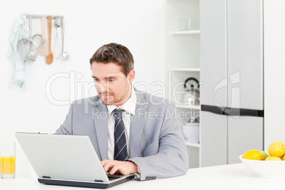 Businessman working on his laptop