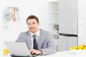 Businessman working on his laptop