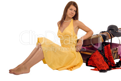 Girl with suitcase