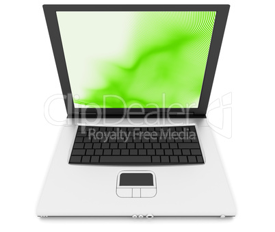 Notebook with green image