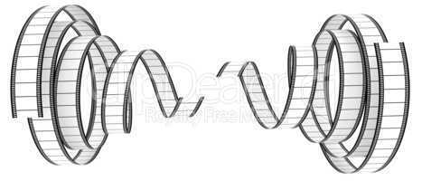 Two 3d film Segment rolled to center