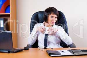 Business woman with laptop