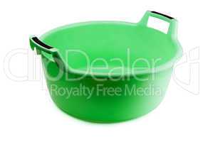 Green plastic washing bowl