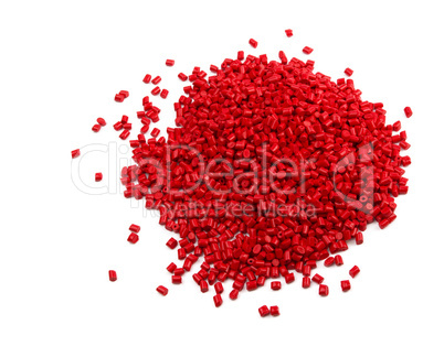 Red plastic granules