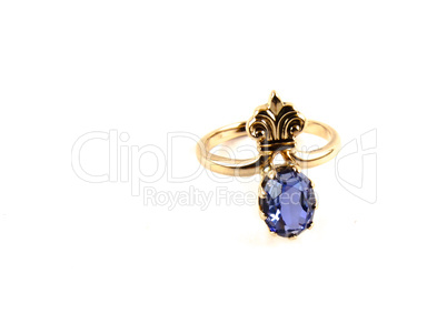 Ring with blue gem