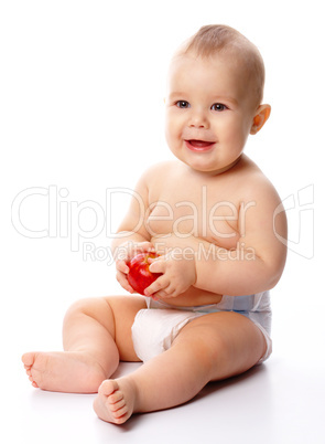 Little child with apple