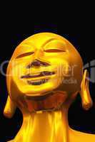 ZEN Buddha Gesicht Gold Schwarz 01