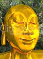 Gold Buddha im Garten
