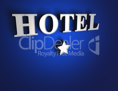 1 Sterne Hotel Schild - Silber auf Blau