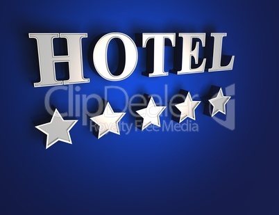 5 Sterne Hotel Schild - Silber auf Blau