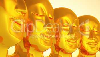 Golden happy Buddhas 01