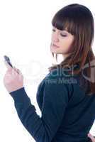 Girl writing sms