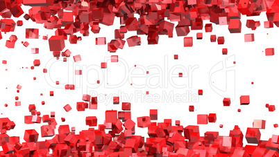 Fliegende 3D Würfel Rot Weiß 01 - Hintergrund