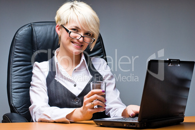 Businesswoman with laptop