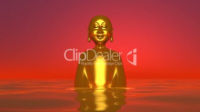 Buddha im Wasser - Gold Rot Video 01