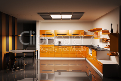 Kitchen interior 3d