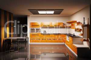 Kitchen interior 3d